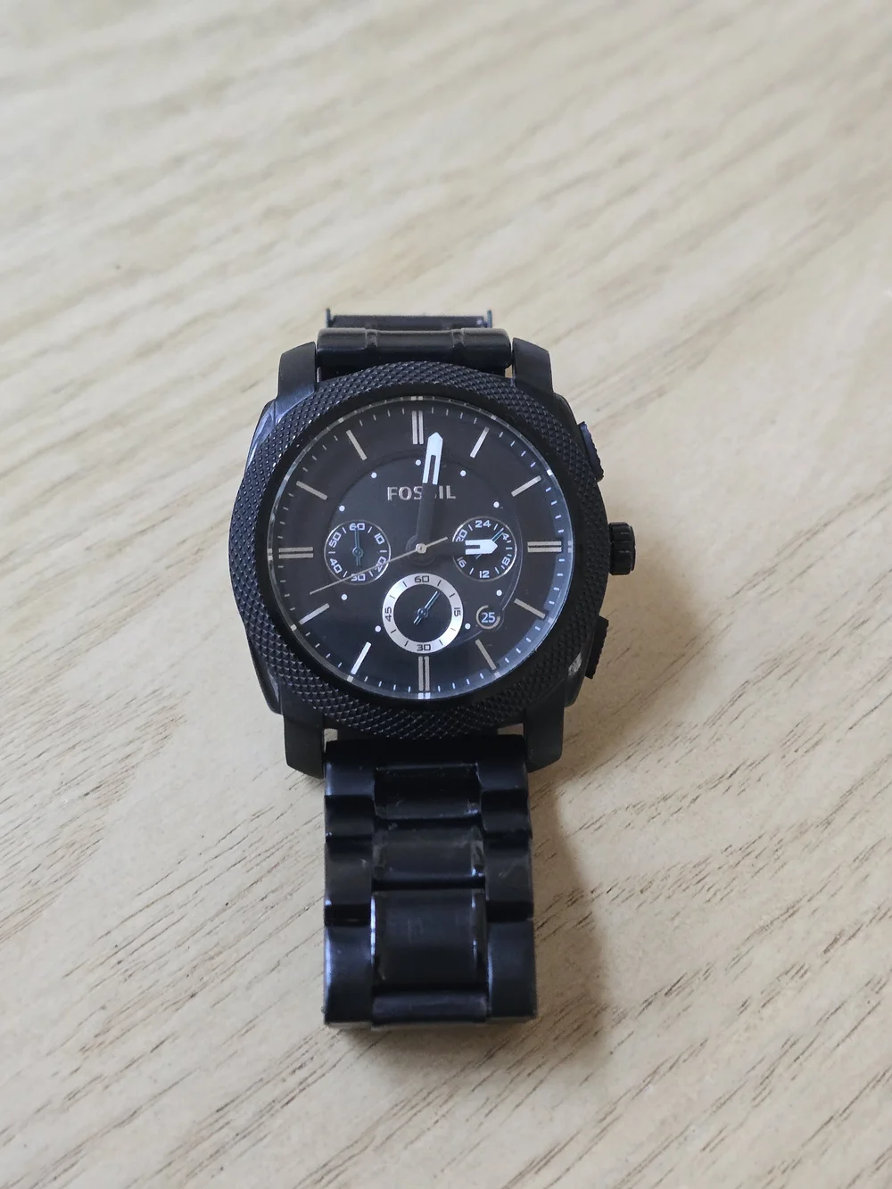 Fossil Black Men's Chronograph Stainless Steel Watch
